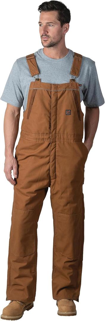 Walls Men's Standard Size Frost DWR Insulated Duck Work Bib Overall, Pecan, XXLarge