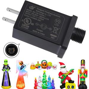 Replacement Yard Inflatable Adapter 12V 1.25A, Transformer US Plug for Halloween Christmas Inflatable Outdoor Decorations, Class 2 Power Supply for LED Light