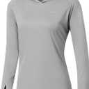 Willit Women's UPF 50+ Sun Protection Hoodie SPF Shirt Long Sleeve Hiking Fishing Outdoor Shirt Lightweight Hoodie (3X, Gray)