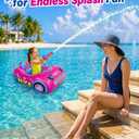 Kids Pool Float with Water Gun, 3-Layer Safety Seat Inflatable Toddler Float for Girls Ages 3-8, Pink Summer Swimming Pool Toys for Kids, Pool Party Beach Vacation Water Toy. Repair Patches Included