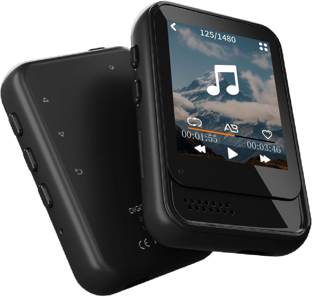 MP3 Player with Bluetooth,Mini MP3 Player with Speaker,Built-in Micro SD Card Slot,Portable Music Player with FM Radio,Video,Voice Recorder,Earphones, for Kids,Sports and Gifts, Max 512GB Expand