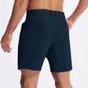 SNOWTEN Men's Classic Fit 7/9/11 Inch Golf Shorts Basic Lightweight Stretch Hiking Casual Short with 2 Pockets and 1 Hidden, Blue, Size: L7.W30