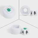 American Mahjong Tile Set, Mah Jong Set Complete with Bag, 166 White Tiles with Golden Dices for Travel, 4 All-in-One Mahjong Racks with Pushers (White)