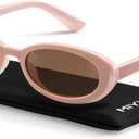 miyya Old Money Polarized Oval Sunglasses  2025 Edition, UV400 Protection, Feather-Light Fit & Trendy Colors (Pink/Brown)