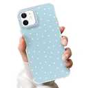 SZXYCZL Compatible with iPhone 12/iPhone 12 Pro Case, Cute Simple Heart Pattern for Women Aesthetic Kawaii Slim Soft PC + TPU Transparent Case-Pink