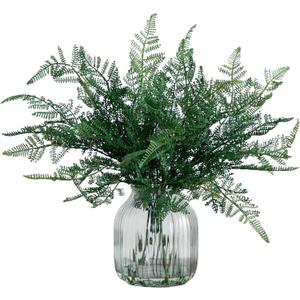 Nearly Natural 17-in Artificial Forest Fern Arrangement in Decorative Glass Vase, Fake Ferns with Realistic Water for Home Dcor, Faux Fern Plant for Centerpiece, Tabletop, Desk