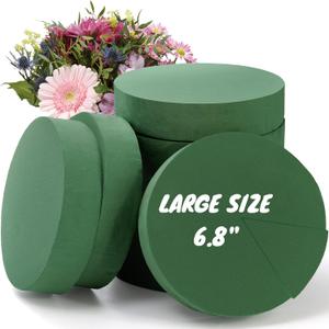 ZOOFOX 8 Pack Round Floral Foam Blocks, 6.8" Large Wet Foam Bricks, Flower Arrangement Supply for DIY Craft, Wedding Decoration
