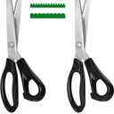 DaKuan 2 Models Pinking Shears for Crafting and Paper Cutting, Zig Zag Scissors for Fabric and Leather (5 mm Triangular and Rounded Teeth)