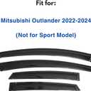 IG Window Visors Fit for 2022-2026 Mitsubishi Outlander, Out-Channel Rain Guards Vent Wind Deflectors 4PC, Car Accessories for 22-26 Outlander