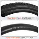 RUTU 24/26/27 inch Bicycle Tires Foldable,24/26/27 Inch Bike Tire and Tube with AV Schrader Valve,Installation and Removal Tools Compatible with Beach Cruiser and Urban Commuting Bicycle