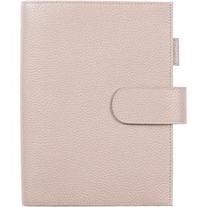 Moterm Leather Cover for Stalogy B6 - with Back Pocket, Pen Loop and Card Slots (Pebbled-Taupe, B6+)