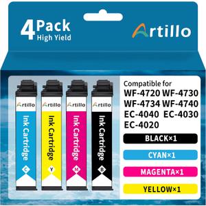 Remanufactured Replacement for Epson 802 802XL Ink Cartridges T802 T802XL | Compatible with ink for epson 802xl for WF-4720 WF-4730 WF-4734 WF-4740 EC-4040 EC-4030 EC-4020 Printer (BCMY, 4 Pack)