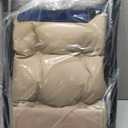 15" Upholstered Folding Foot Rest Stool with Foldable Metal Frame Sapphire