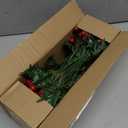 4 Bundles Artificial Christmas Flowers with Red Berry Stems, Fake Norfolk Pine Garland Branches for Winter Decor, Faux Christmas Garland Tree Picks and DIY Crafts (Green Foliage)