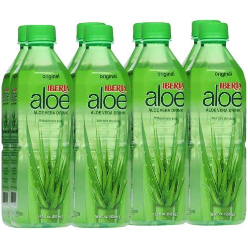 Iberia Aloe Vera Juice Drink with Pure Aloe Pulp, Original,16.9 Fl Oz (Pack of 24) BB: Feb. 3, 2027
