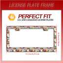 Squirrel License Plate Frame Cute Animal Cartoon License Plate Holder Funny Stainless Steel Accessories Cars Decor with 2 Holes and Screws Fits Standard Us Ca Vehicles 12.2 X 6 Inch