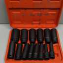 1/2" Impact Socket Set,14 Piece 6 Point Impact Set,Standard Impact Socket,SAE Sizes(3/8,7/16, 1/2, 9/16, 5/8, 11/16, 3/4, 13/16, 7/8, 15/16, 1, 1-1/16, 1-1/8, 1-1/4'') Deep Socket Set 1/2 Drive