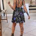 Romper for Women Casual Loose Womens Short Jumpsuit Sleeveless V Neck Witchery Summer Outfits Beach Vacation Clothes (Black, XXL)