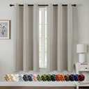 MIULEE Natural Blackout Curtains - Bedroom Window Treatment Curtains Thermal Insulated Room Darkening Drapes for Living Room Kitchen Grommet Light Blocking Drapery, 40 x 45 Inches Long, 2 Panels