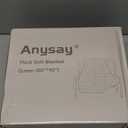 Anysay Faux Fur Throw Blanket, 1000GSM Fluffy Soft Bubble Blanket for Couch Bed, Cozy Plush Warm and Thick Blanket, Fuzzy Rabbit Throw for Living Room Bedroom 80''*90'' White (Queen)