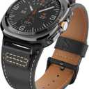 Wristitani Leather Band Compatible with Samsung Galaxy Watch Ultra Bands 8 7 6 5 4 for Men, Top Genuine Leather Replacement Vintage Strap for 47mm 46mm 45mm 44mm 43mm 42mm 40mm