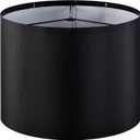 GOSO Medium Black Lamp Shade -for Table Lamps Floor Lamps-13 * 13 * 10 inch (Spider) Barrel Lampshades Replacement-Rustic DIY Modern Shade for Night Stand Lights for Bedroom Required Assembly (Black - Natural Faux Silk)