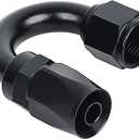 LokoCar 8AN Hose End Fitting 180 Degree Swivel For CPE Braided Hose Black 2Pcs