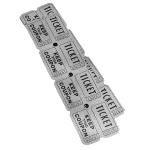Pack of 5 L LIKED 100 Raffle Tickets, 50/50 Double Roll Tickets for Event, Raffles, Carnival, Door Prizes and Class Reward (White)