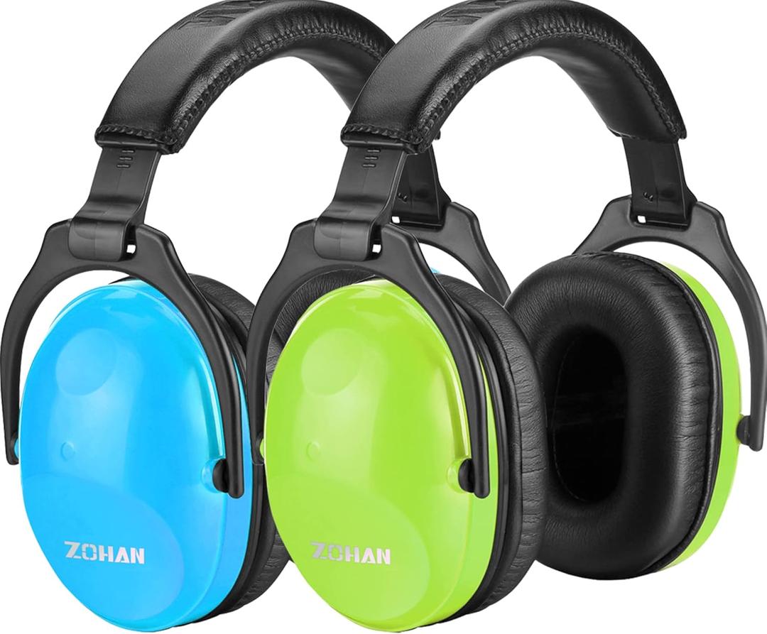 ZOHAN Kids Ear Protection 2 Pack,Kids Noise Canceling Headphone for Concerts, Monster Truck, Fireworks (Blue+green)