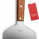 Vovoly Extra Wide Griddle Scraper, 5.5''x5.5'' Smashed Burger Scraper Grill Scraper Spatula Burger Turner - Full Tang Wooden Handle Professional Grade Grill Accessories, Knife Grade Stainless Steel