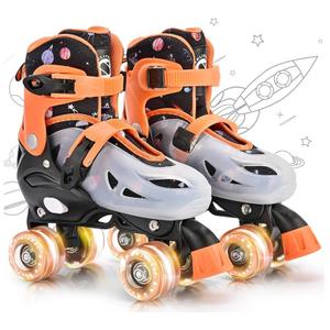 SULIFEEL Roller Skates for Girls Boys Kids Ages 3-10 with Light Up Wheels, Adjustable 4 Sizes for Kids Toddler Beginner Rollerskates S 28-31Y