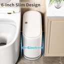 Small Bathroom Trash Can with Lid, 3 Gallon Slim Garbage Bin with Pop-Up Lid & Air-Pressure Bag Lock, Mini Waste Basket for Bathroom, Bedroom, Kitchen, Office, Rv, White - Includes 75 Bags (5 Rolls)