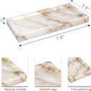 Small Marble Bathroom Tray, Real Marble Vanity Tray, Natural Stone Organizer for Countertop, Mini Marble Organizer for Jewelry Perfume Towel, Non-Resin Non-Ceramic (Calacatta Gold 7.9 x 3.9 x 0.7)