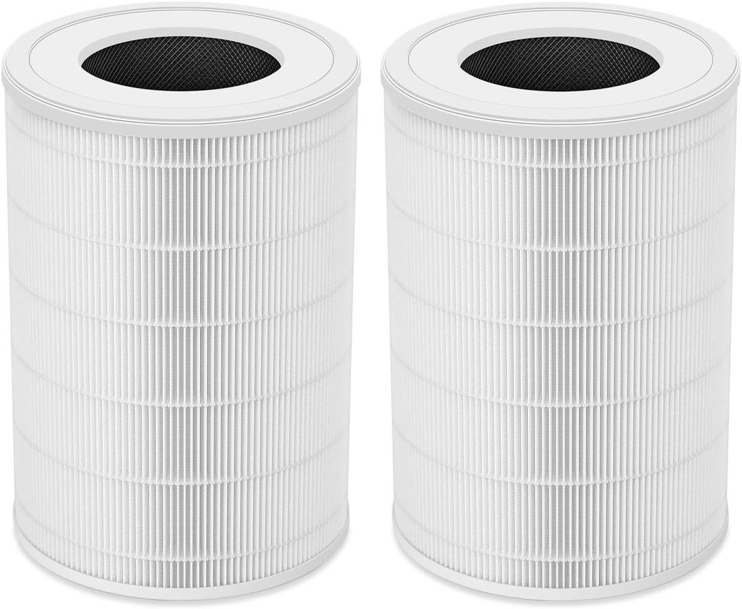 Replacement Air Filter Compatible with 1000 Air Purifier, 3 in 1 True Filter, High-Efficiency Activated Carbon 2-Pcs