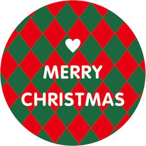 BEISHIDA 120PCS Merry Christmas Gift Stickers, 1.5inch Envelope Seal Round Stickers, Christmas Red and Green Check Pattern Envelope Label Self Adhesive Sealer for Crafts, Cards, Gift Wrapping