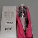Travel Dual Voltage Hair Dryer Brush 4-IN-1 Portable Mini Hot Air Blow Dryer Straightener & Curler Brush, Titanium Round Blowout Styler Volumizer Tools, 110/240V US/EU/UK Plug for International Travel