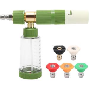 Foam Cannon Pro for Pressure Washer with 5 Nozzle Tips, Adjustable Soap Foam Sprayer with 1/4" Quick Connector for Car Wash