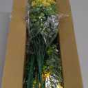 RECUTMS 8 Branches Artificial Flowers Faux Plants, Lifelike UV Resistant Fake Eucalyptus Plants for Garden, Patio Yard, Wedding, Office and Farmhouse Indoor Outdoor Decor (Yellow)