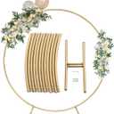 Round Golden Metal Balloon Arch Kit (6.7FT), Wedding Circle Backdrop Stand Frame for Birthday Party, Bridal Shower, Graduation, Photo Background Decoration.