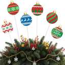 Shimeyao 6 Pcs 12 Inch Metal Christmas Garden Stakes Ugly Sweater Outdoor Plant Stakes Christmas Ball Yard Signs Xmas Outdoor Decor for Home Lawn Porch Holiday Front Backyard