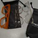 Gaoye Blue Light Blocking Glasses - Trending Round TR90 Frames, Metal Arms, UV400 Protection - Matching Soft Case (3-black+pink+transparent)