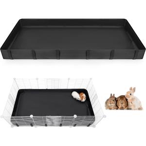 Glittme Guinea Pig Cage Liner, Waterproof Liner for Guinea Pigs, Guinea Pig Bedding with Tarp Bottom for Grid Cage, Cage Liners for Guinea Pig, Bunny, Hamster, Rabbit,Not Include Cage,56 * 28 inches (Black)