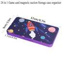 QIANRENON 24 in 1 Game Cassette Magnetic Organizer Case Micro SD Game Card Storage Case, Holds 24 Switch Card+24 MicroSD Card, Storage NDS Switch OLED Switch Lite Card, Purple (Starry Sky Pattern)