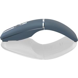 Bluetooth Arc Travel Mouse - BT & USB Wireless Dual Mode, Rechargeable Slim Rotatable Portable, 3-Speed DPI, Silent Computer Mouse for Microsoft Laptop PC Chromebook Tablet - Sapphire Blue