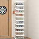 HOMIDEC Shoe Storage, 10-Tier Shoe Rack Organizer for Closet 20 Pair Narrow Shoes Shelf Cabinet for Entryway, Bedroom and Hallway (White)