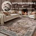 6x9 Area Rugs for Living Room Rug Brown Bedroom Rug Carpet Washable Neutral Vintage Dining Room Rugs for Under Table Soft Comfortable Non Slip