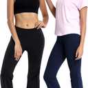 BUBBLELIME 29"/31"/33"/35"/37" Women's High Waist Bootcut Yoga Pants Basic/Side Pockets Tummy Control Workout Flared (Black, L, 31")