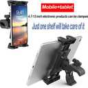 Yiting Tablet Stand, Bike Phone Holder for Indoor Gym Treadmill, Spinning Exercise Bicycle, Mic Stand, Cellphone Mount for iPad Pro, iPad, iPad mini/Air & Smartphones (4.7-12.9")