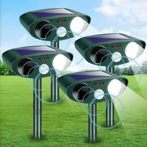 2024 Upgraded Solar Animal Repellent, Ultrasonic Animal Repeller Outdoor with Motion Sensor & Flashing Light Cat, Squirrel, Deer, Raccoon, Rabbit, Skunk, Coyote Deterrent for Yard, Garden (4)