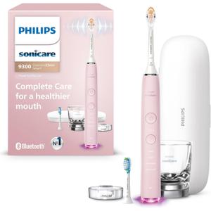 Philips Sonicare DiamondClean Smart 9300 Electric Toothbrush, Sonic Toothbrush with App, Pressure Sensor, Brush Head Detection, 4 Brushing Modes and 3 Intensity Levels, Pink, Model HX9903/25 (1 Count (Pack of 1))